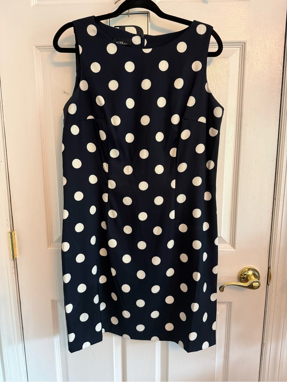 Alyx Navy Dress with White Polka Dots